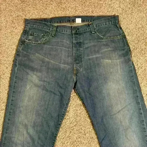 Levis 501 Jeans Mens 40x32 Blue Straight Button Fly American Blue Denim JP014 - Picture 2 of 9
